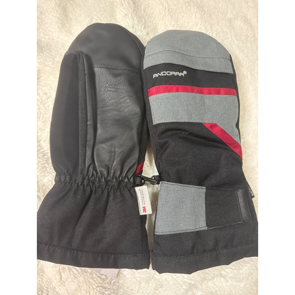 Andorra Mittens Mens L/XL Black New 3M Thinsulate Waterproof Touchscreen Ski